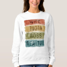 Épouse Maman Patronne Agent Immobilier Typographie