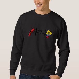Sweatshirt Equateur Maroc battement de coeur Equatorien Maroc
