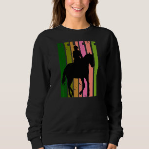 Sweatshirt Equestre Orange Girls Rétro Rider S