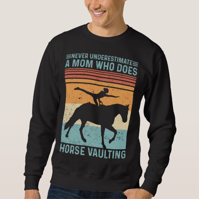 Sweatshirt Equestrian Horse Vaulting Retro (Devant)