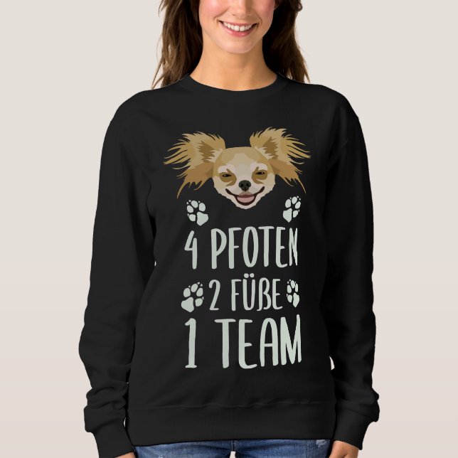 Sweatshirt Équipe Chihuahua 4 pattes 2 pieds 1 (Devant)