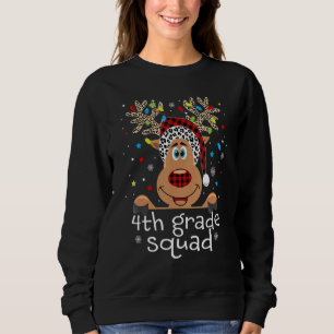 Sweatshirt Équipe de 4e année Chapeau de Père Noël au plaid d