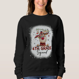 Sweatshirt Équipe de 4e année Chapeau de Père Noël au plaid d