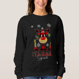 Sweatshirt Équipe de 7e année Chapeau de Père Noël au plaid d