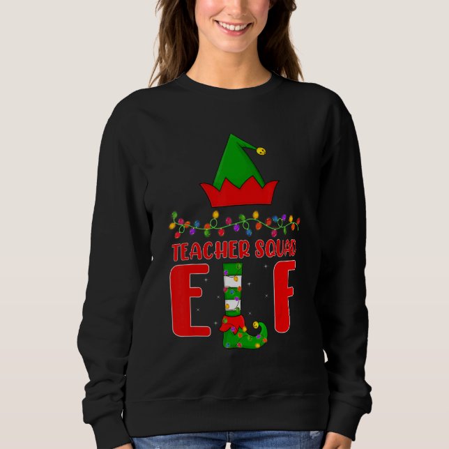 Sweatshirt Équipe de l'enseignant Elfe jumeler famille éclair (Devant)