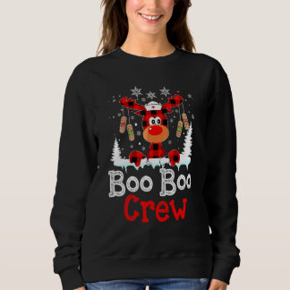 Sweatshirt Équipe de Noël Reindeer Infirmière Buffalo à carre