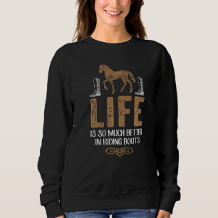 Sweatshirt Équitation La Vie Est Tant Mieux À Rider Bo