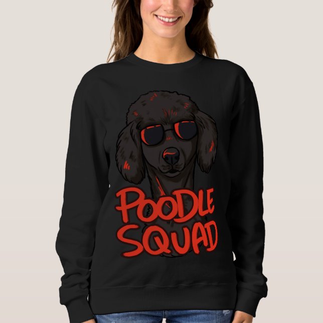 Sweatshirt Escouade de caniche noire (Devant)