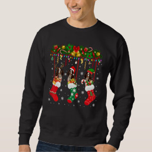 Sweatshirt Espagnol Springer Anglais En Sock Xmas Reindeer Sa