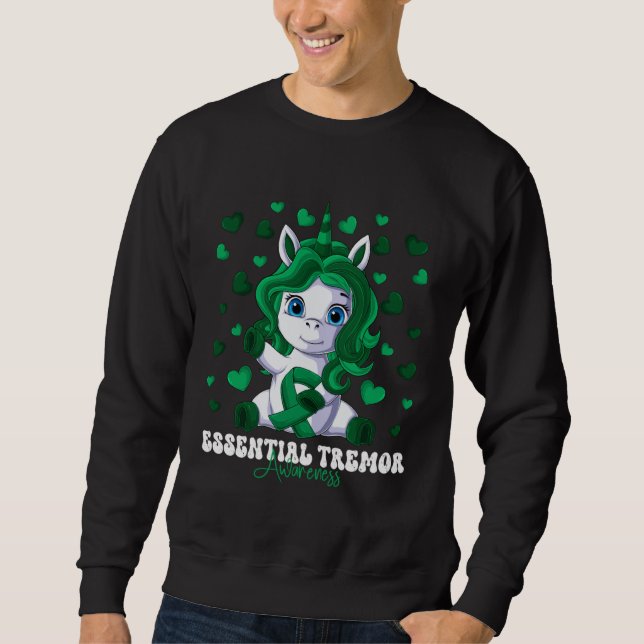 Sweatshirt Essential Tremor Awareness Month Green Ribbon Unic (Devant)