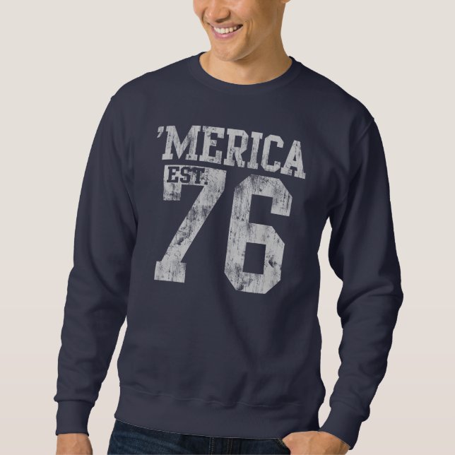 Sweatshirt 'Est vintage de Merica. 1776 (Devant)