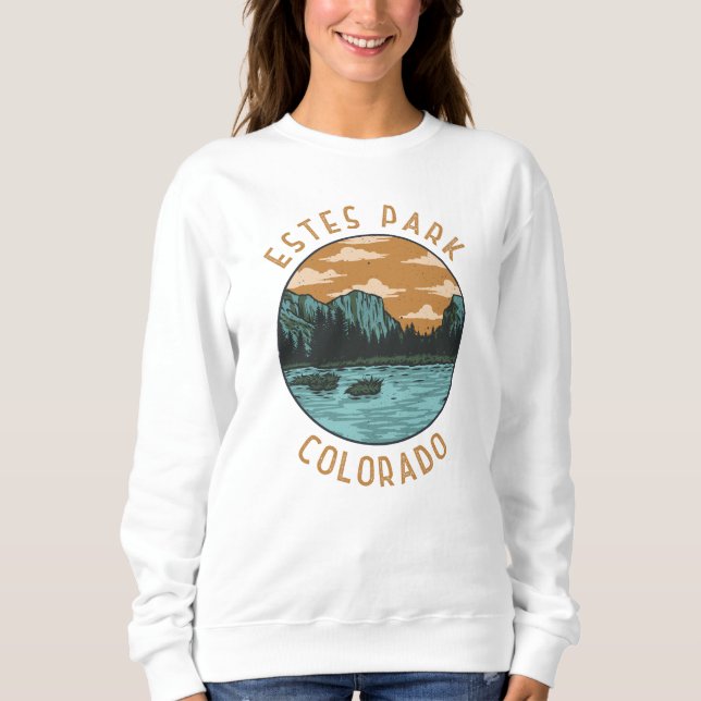 Sweatshirt Estes Park Colorado Cercle en détresse (Devant)