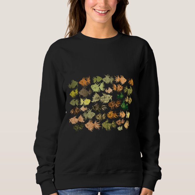 Sweatshirt Et Brown Motif de poisson d'aquarelle (Devant)