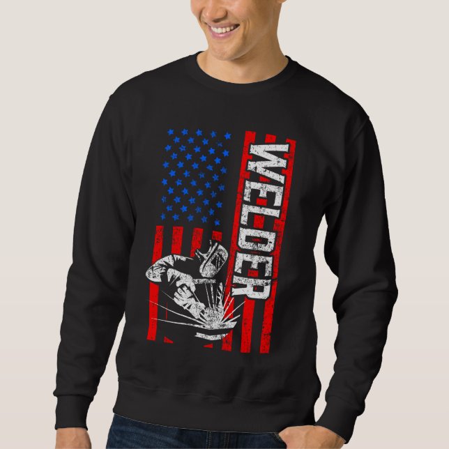 Sweatshirt Étasunien : Un mari joyeux et soudeur (Devant)