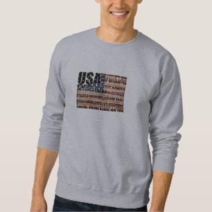 Sweatshirt États-Unis et leurs États fédéraux en étoiles et b