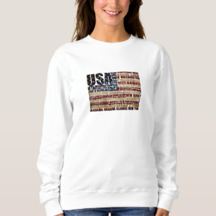Sweatshirt États-Unis et leurs États fédéraux en étoiles et r