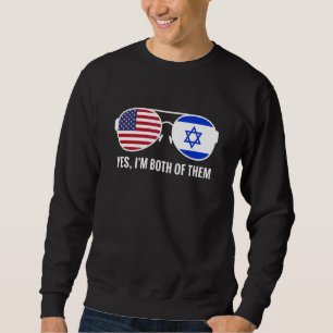 Sweatshirt États-Unis Israël Drapeau lunettes de soleil Israé