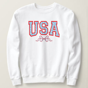 Sweatshirt États-Unis remplis d'étoiles Université Coquette