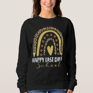 Sweatshirt Été Joyeux Dernier Jour De L'École Leopard Rainbow