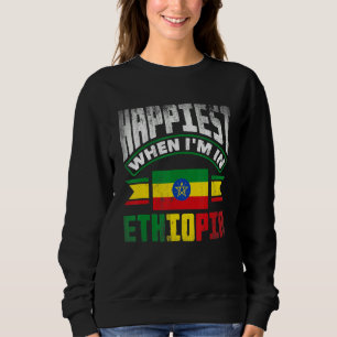 Sweatshirt Ethiopie Éthiopien Plus Heureux Quand Je Suis En E