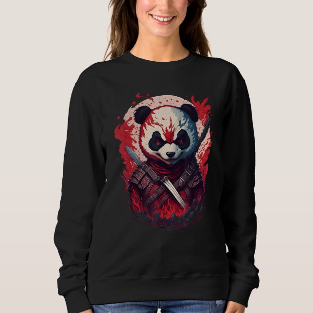 Sweatshirt Evil Ninja Samurai Panda Beautiful Japanese Fantas (Devant)