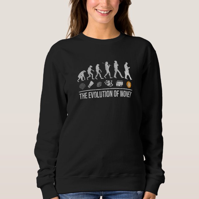 Sweatshirt Evolution De L'Argent Bitcoin Elon Btc Musk Krypt  (Devant)