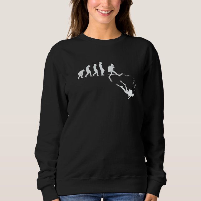 Sweatshirt Evolution Graphic Diver Diving Scuba Diver Apnoe S (Devant)