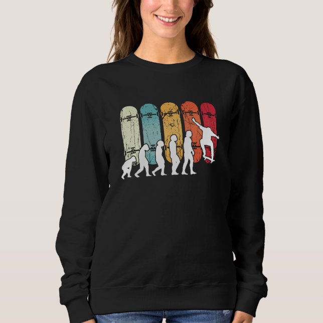 Sweatshirt Evolution Skateboarding Skate Retro Streetwear (Devant)