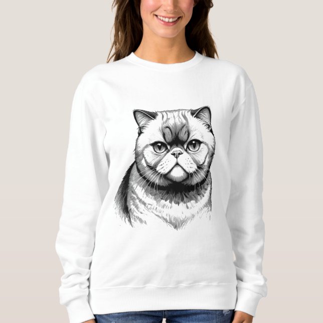 Sweatshirt Exotic Shorthair Sketch Women's Sweater (Devant)