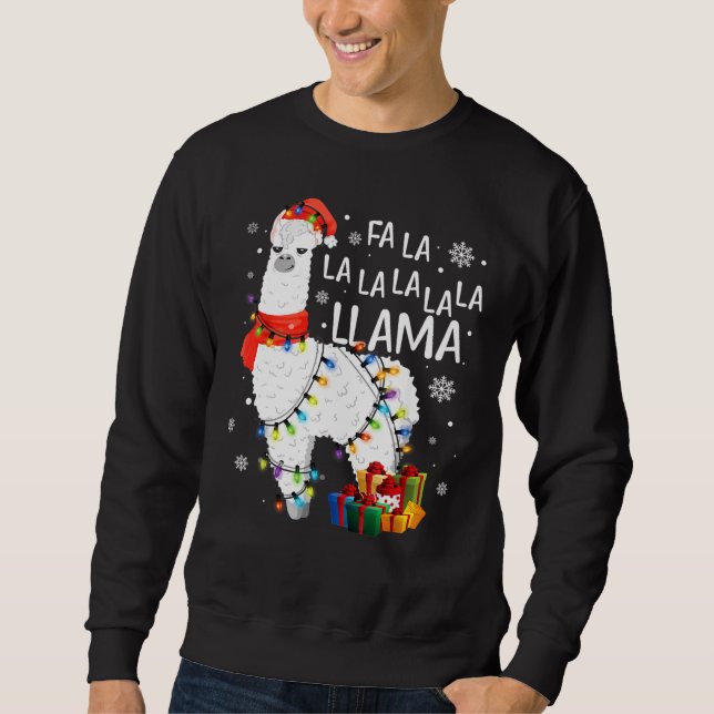 Sweatshirt Fa La La Llama Funny Noël de chemise Noël (Devant)