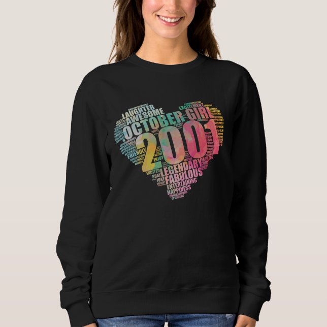 Sweatshirt Fabulous October 2001 Girl Legendary & Awesome Big (Devant)