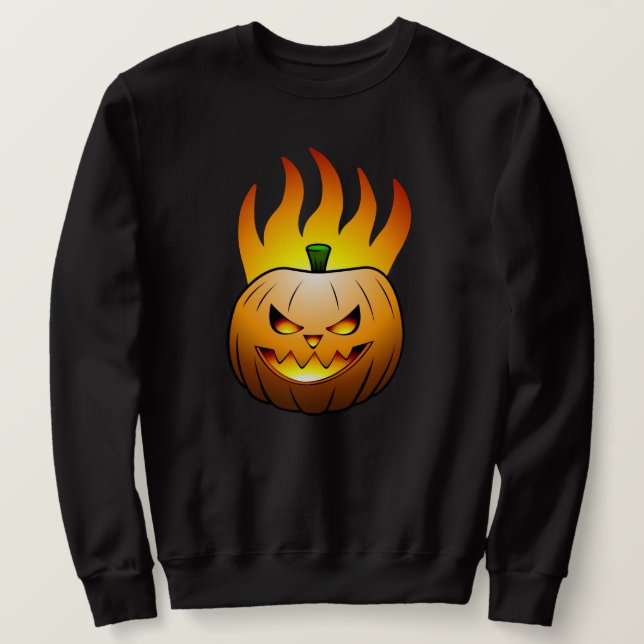 Sweatshirt Face Citrouille Halloween fière (Design devant)