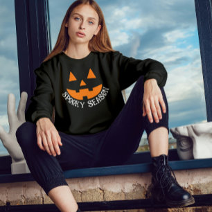 Sweatshirt Face du Citrouille Halloween Jack-o'-lantern