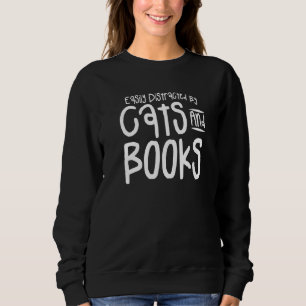 Sweatshirt Facilement Distrait Par Chats Et Livres Chat