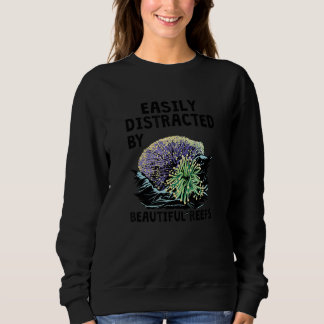 Sweatshirt Facilement Distrait Par De Beaux Récifs Biologie M