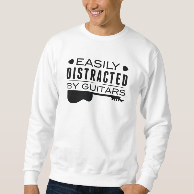 Sweatshirt Facilement Distrait Par Les Guitares (Devant)