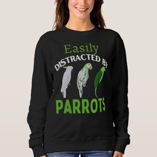 Sweatshirt Facilement Distrait Par Les Parrots Oiseaux De Per (Devant)