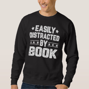 Sweatshirt Facilement Distrait Par Livre Livre Lecture