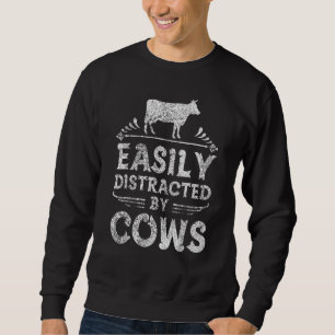 Sweatshirt Facilement Distrait Par Vaches Vache Cow Farmer Te