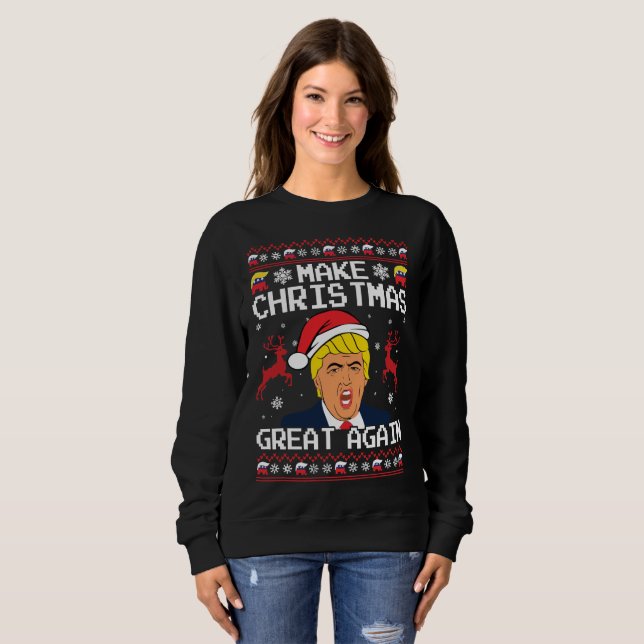 Sweatshirt Faites à Noël le grand encore chandail (Devant entier)