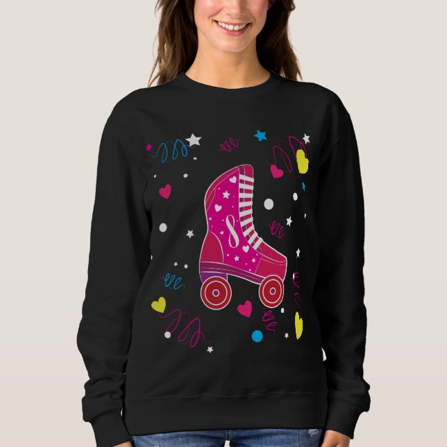 Sweatshirt Faites du roller le patinage de rouleau rose de (Devant)