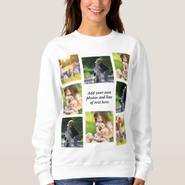 Sweatshirt Faites votre propre collage photo et texte (Devant)