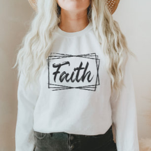 Sweatshirt Faith Christianity Minimalist, cadeau pour elle