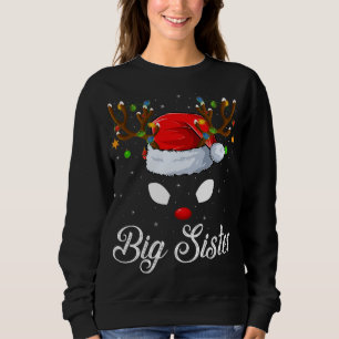 Sweatshirt Famille Correspondante Santa Chapeau Grande Soeur 