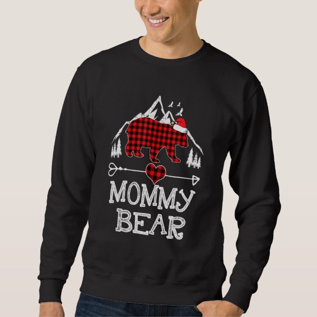 Sweatshirt Famille de Pyjama Correspondant à l'Ours Rouge Pla (Devant)
