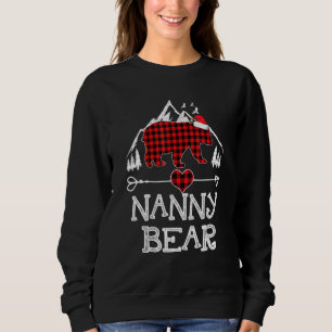 Sweatshirt Famille de pyjama de jumelage d'ours de nounou rou