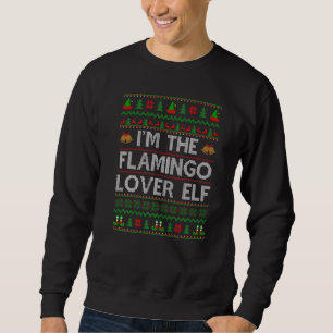 Sweatshirt Famille Matching Ugly Je suis le Flamant rose Elf