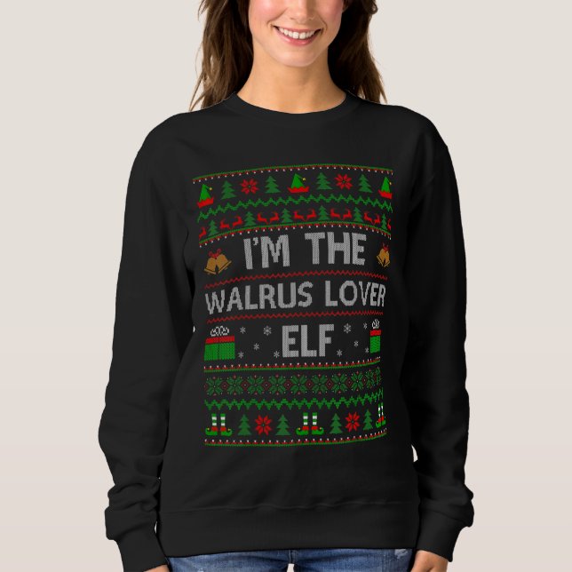 Sweatshirt Famille Matching Ugly Je suis The Walrus Elf Chris (Devant)