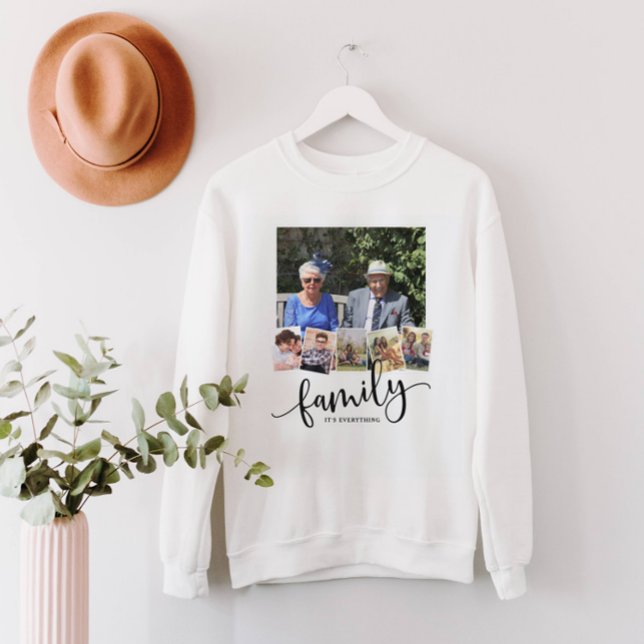 Sweatshirt Famille, Personnalisé 6 Photo Famille Collage (Créateur téléchargé)