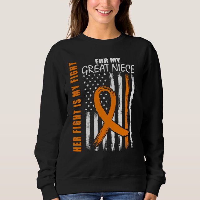 Sweatshirt Family Fight Great Niece Leukemia Awareness USA Fl (Devant)